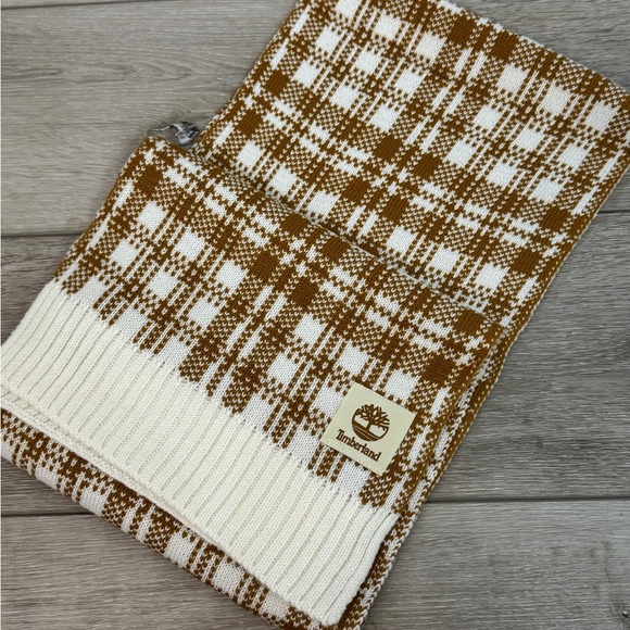 Timberland Brown and Cream Knit Scarf NWT - Picture 1 of 3